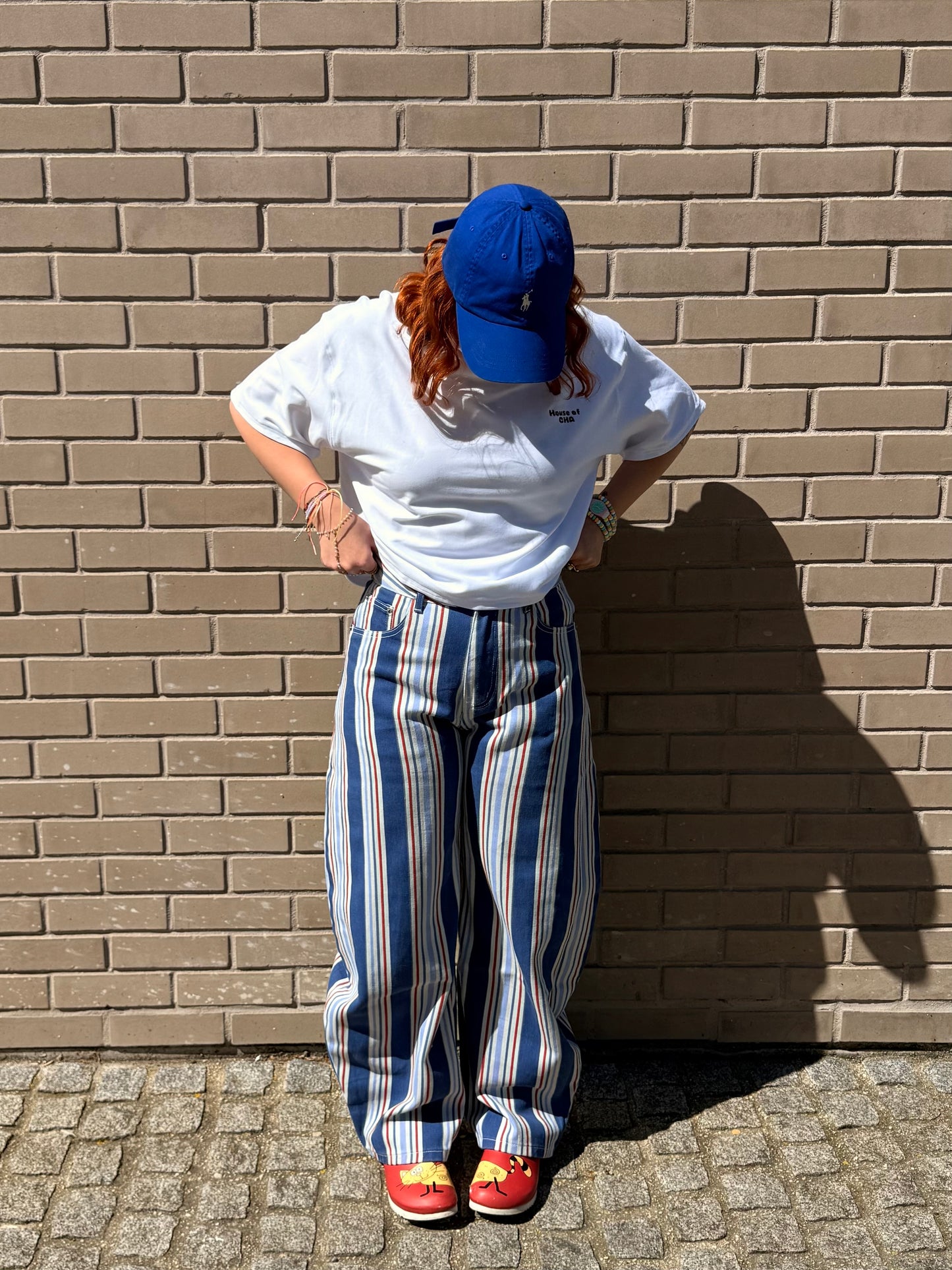 Jeans rayé bleu
