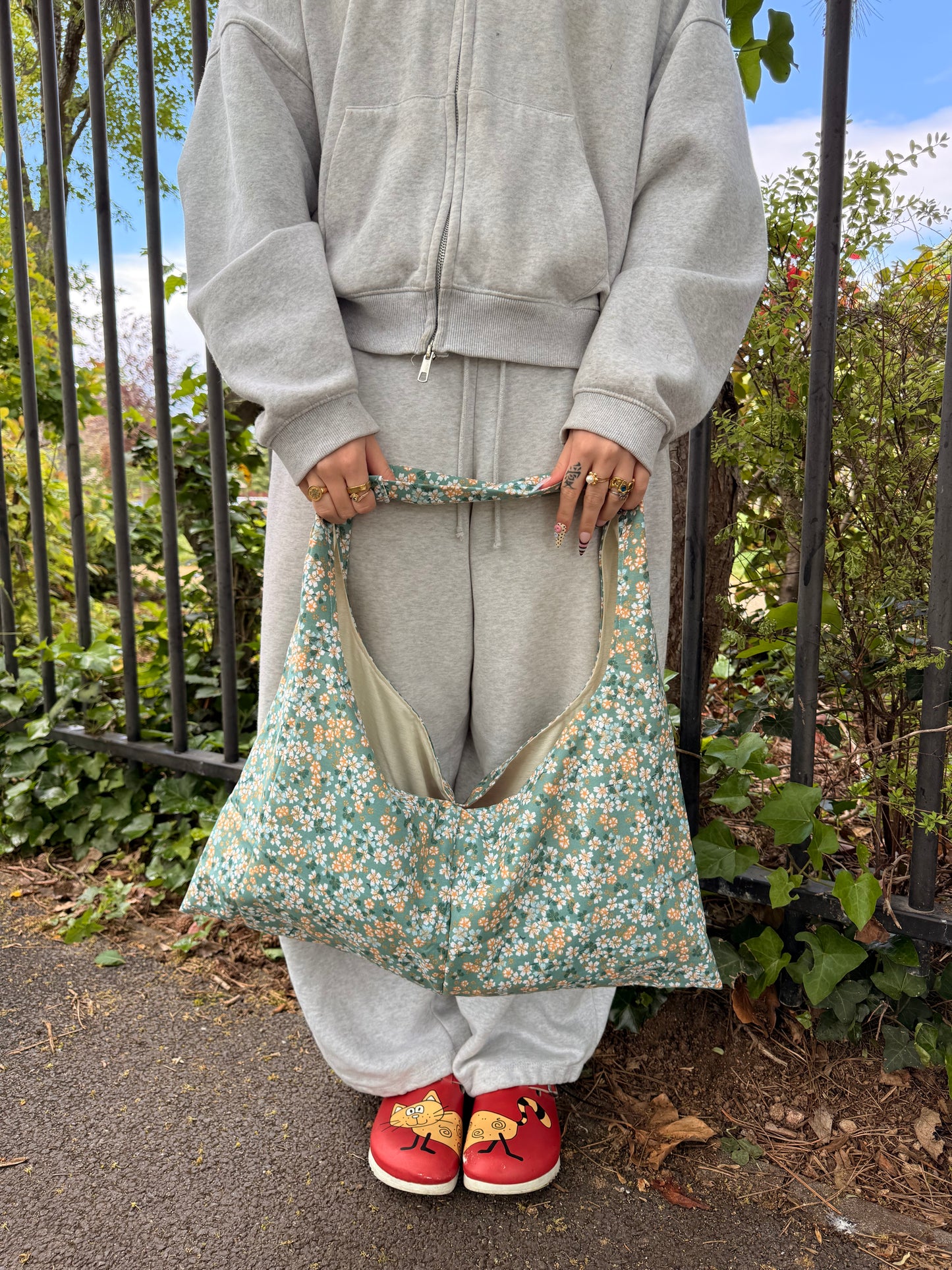 Sac dannie vert fleur