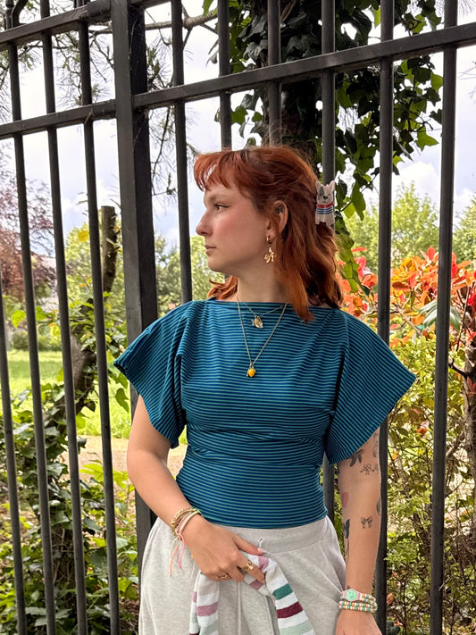 Top isée vert/bleu