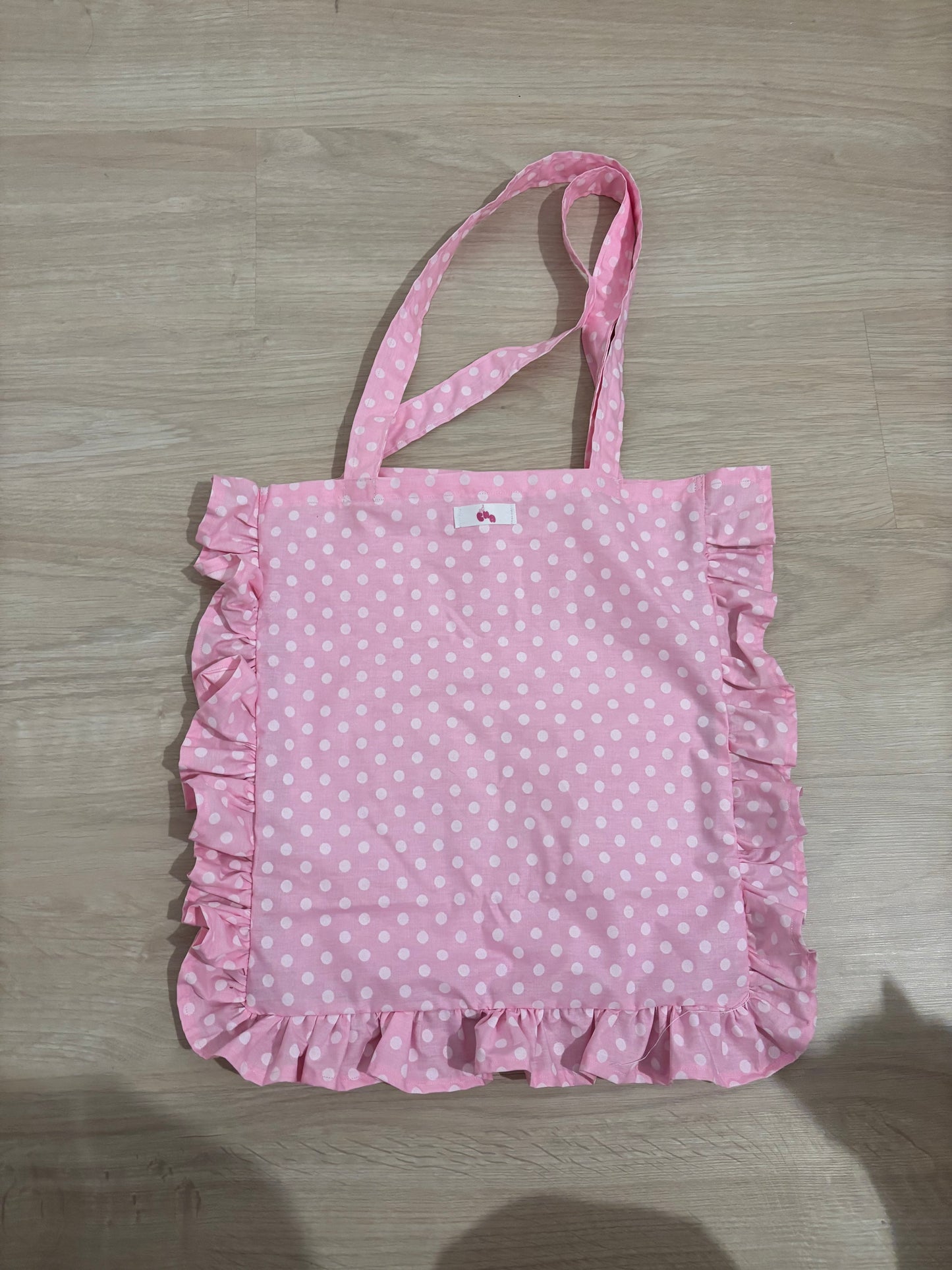 tote bag pois rose