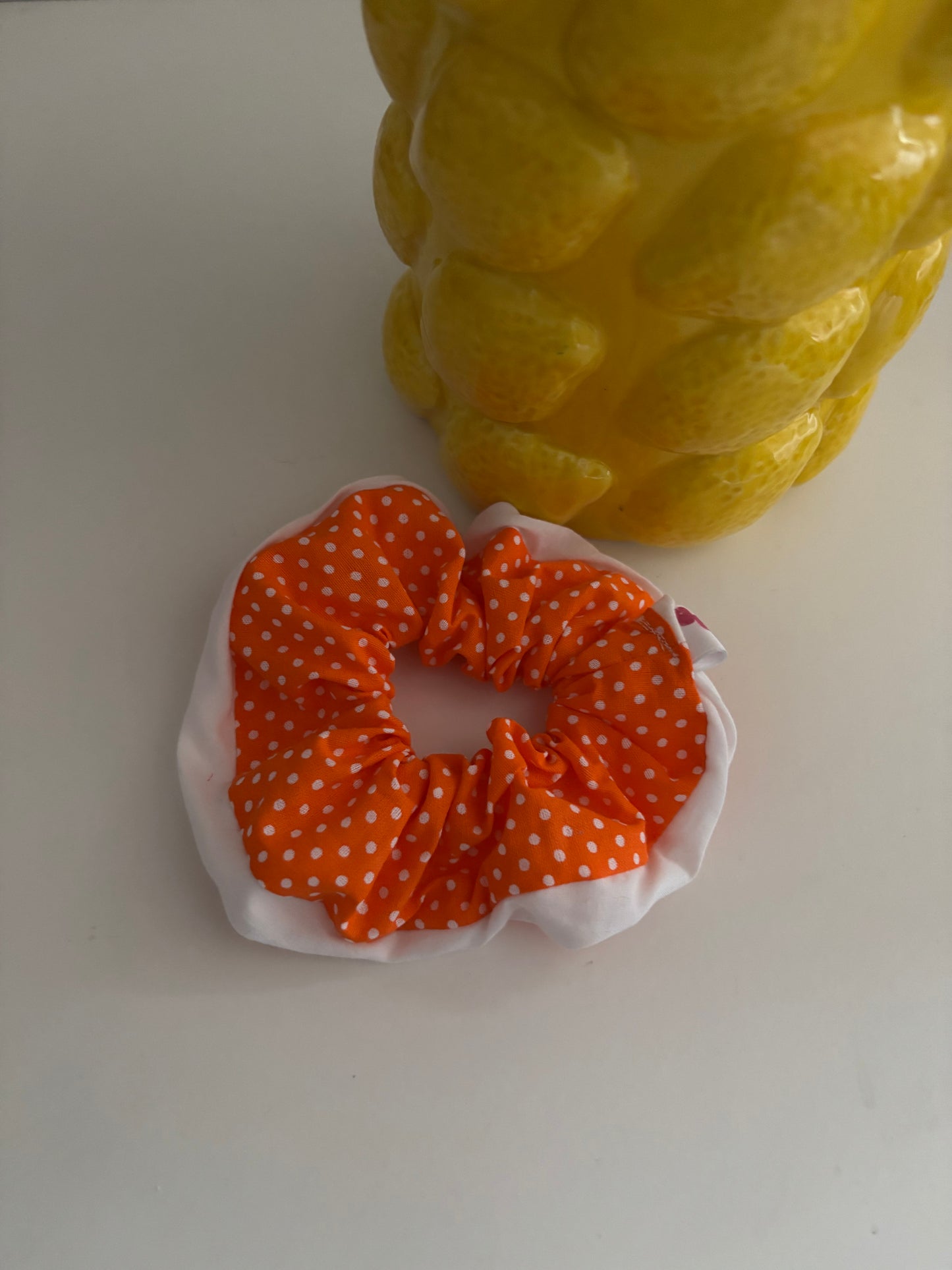chouchou XL pois orange